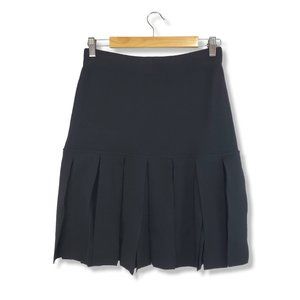 Vintage I.Magnin Black Merino Wool Fringe Mini Skirt Size Large